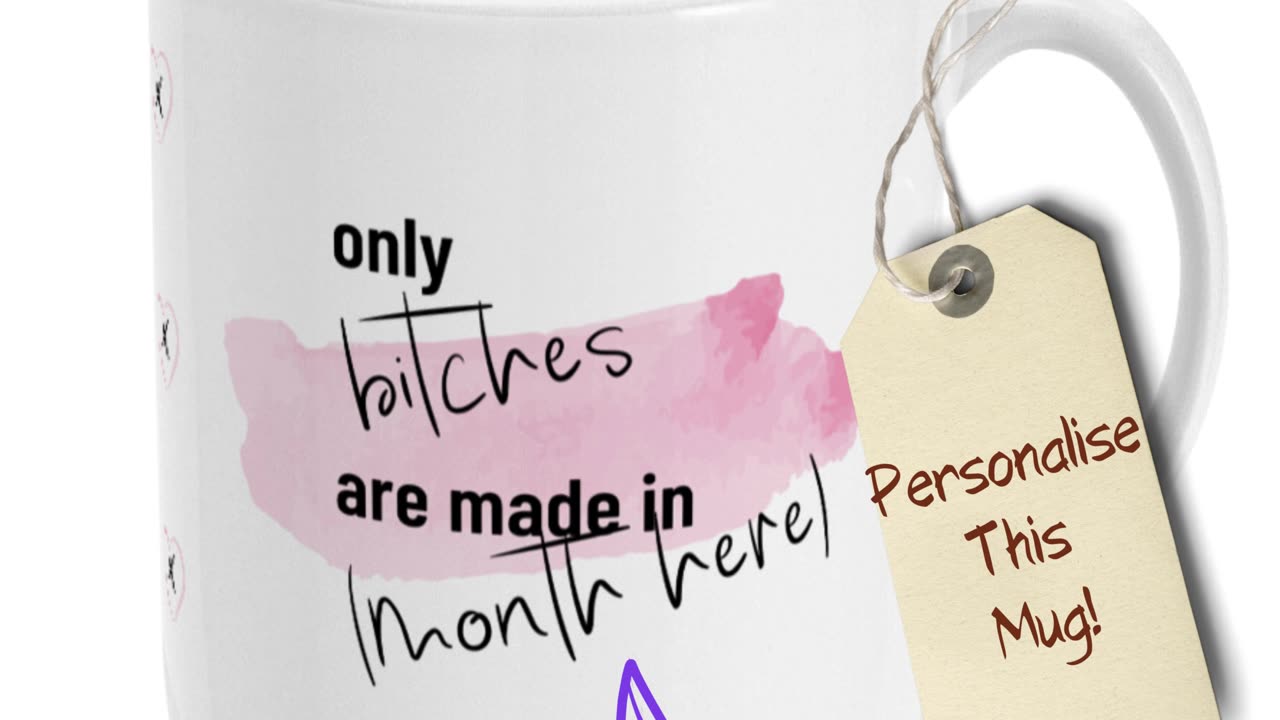 Personalised ONLY BITCHES Ceramic Mug by Welovit ❤️