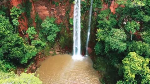 Drone short waterfall view