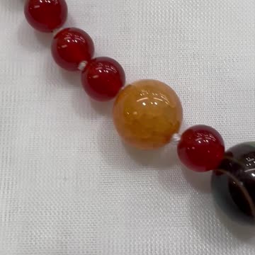 Handmade + Knotting Unique 21” Statement Necklace with 925 Silver, Carnelian