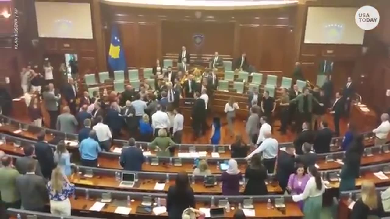 Lawmakers throw on parliament floor