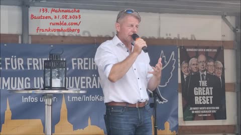 KARSTEN HILSE, MdB, AfD - BAUTZEN, Kornmarkt, 21 08 2023, 133. MAHNWACHE 🕊 - Bürgermikrofon