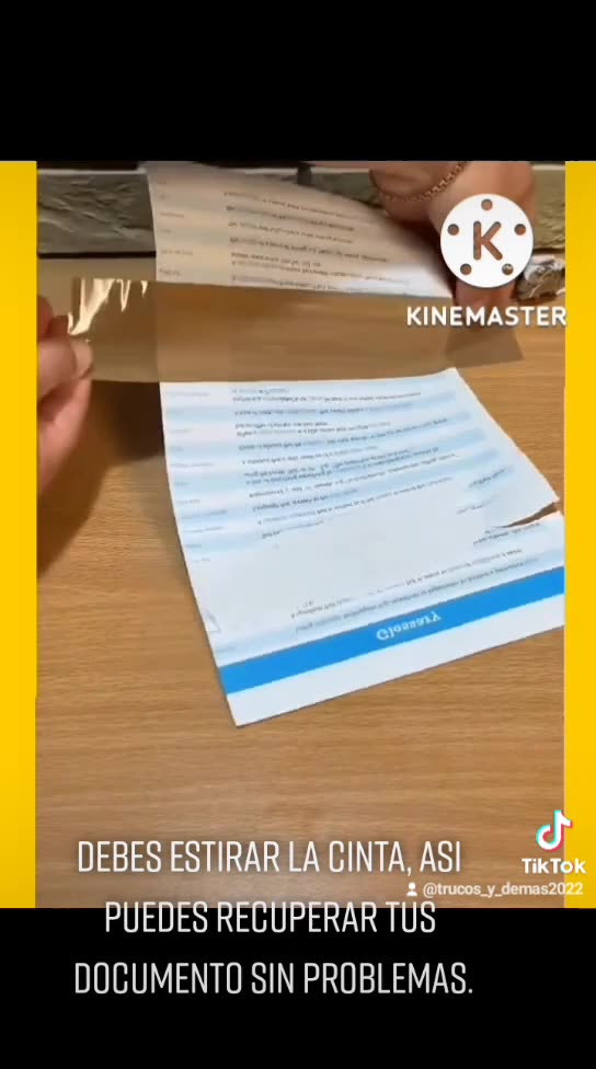 removes the adhesive tape of a writing in this way