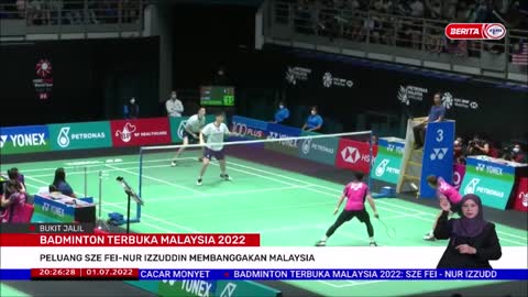 1 JULAI 2022 –BERITA PERDANA-BADMINTON TERBUKA MALAYSIA-PELUANG SZE FEI-NUR IZZUDDIN MEMBANGGAKAN