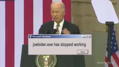 johnhackerla meme - Jow Biden exe. stopped working