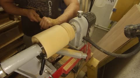 Woodturning oak mug