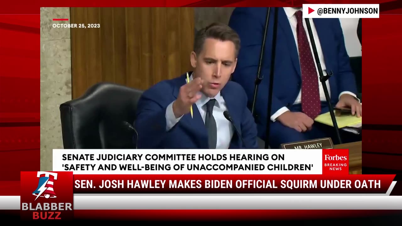 Sen. Josh Hawley Makes Biden official Squirm Under Oath