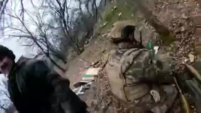 Volunteers/mercenaries from the Ukrainian side shooting RPG 7s.