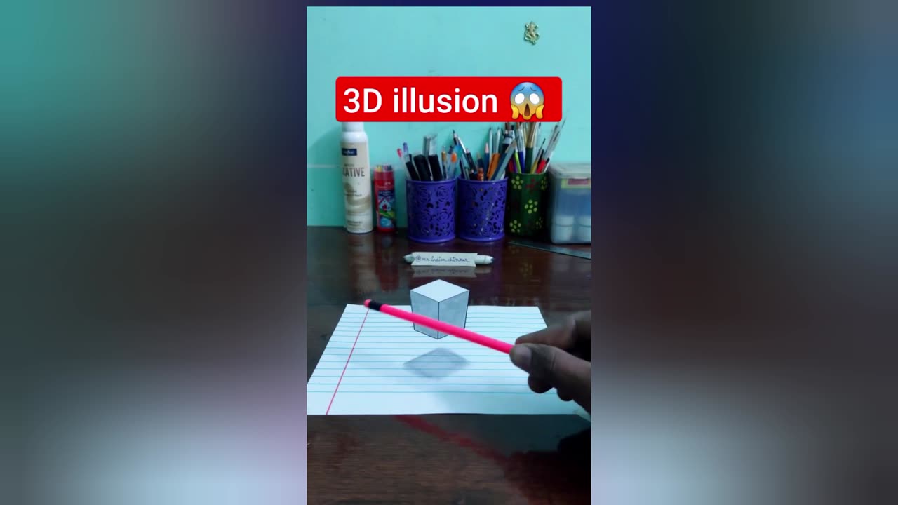 how to draw 3D floating cube..😱😍 | 3d drawing tutorial