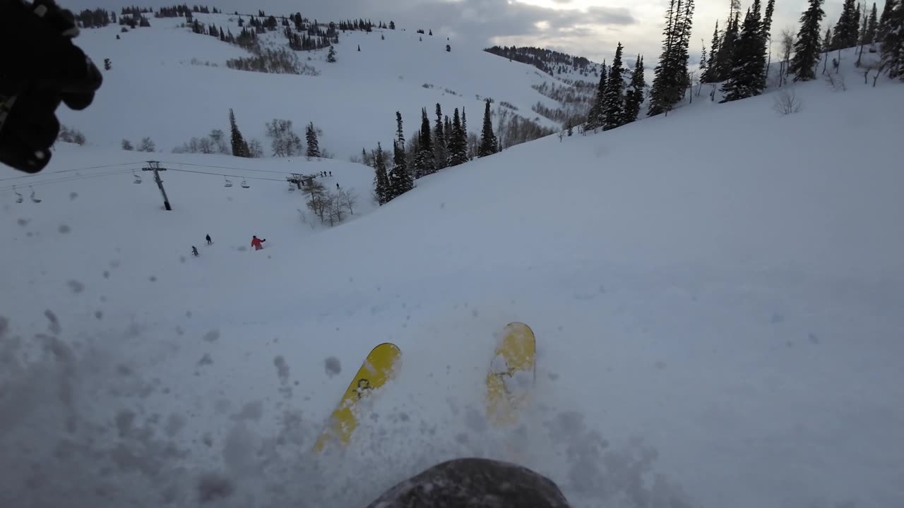 3/25 @1 First tracks down cherry ridge...flat light deep powder and only about 10 of us.