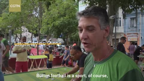 Buttons fly in Brazilian table top football game