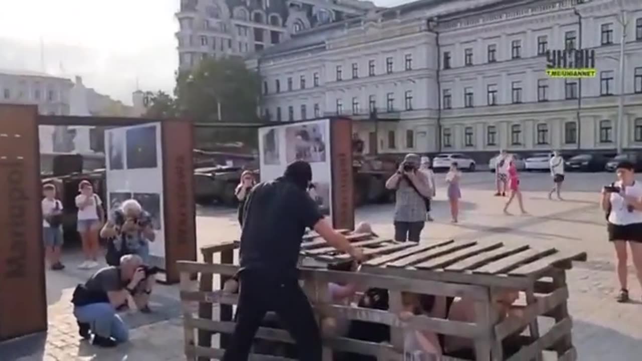 In Ukraine, the hyenas staged an action on the street