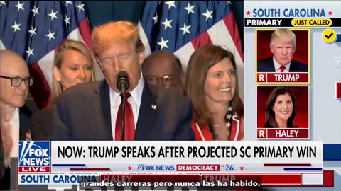 El Presidente Donald Trump tras aplastar a Haley en Carolina del Sur