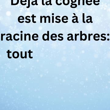"L'Avertissement de Jean : L'Arbre et la Hache" Matthieu 3:10.