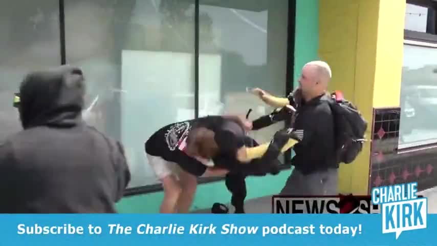 ANTIFA Thug Gets Slammed to the Floor in Street Brawl