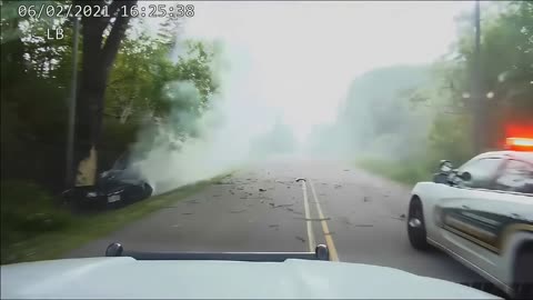 Rookie Cop Shocked as Car Disappears into Cloud of Smoke