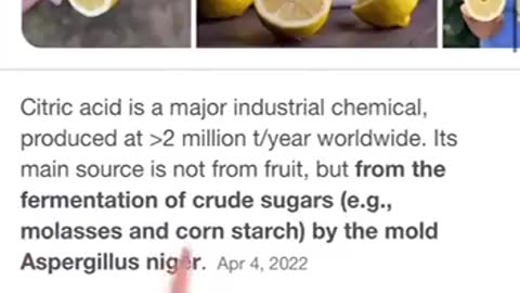 Citric acid comes from what?!