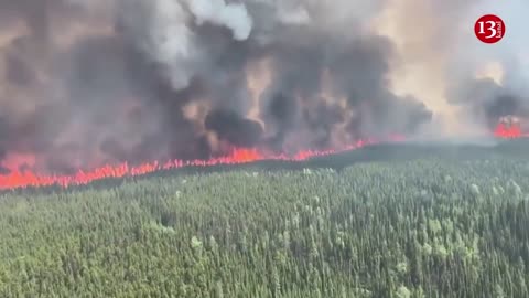 Wildfires in western Canada blanket sky in smoke