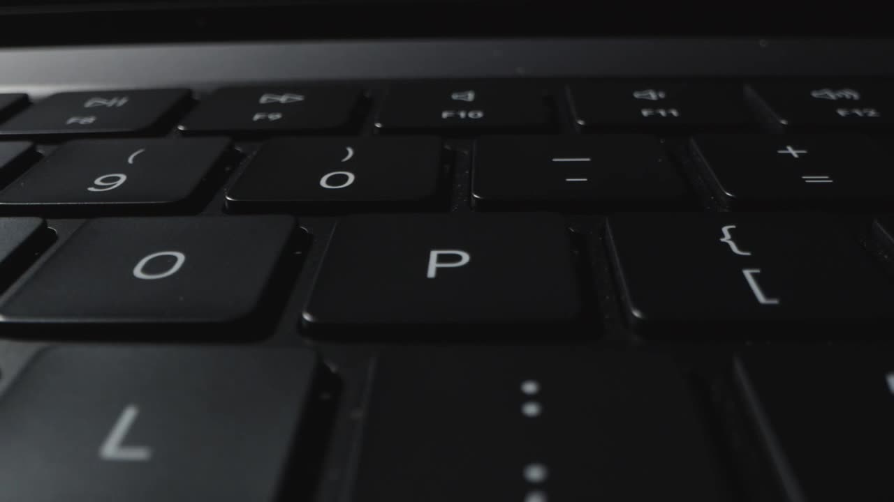Tracking Shot of Brand New Apple MacBook Pro M1 Keyboard 06