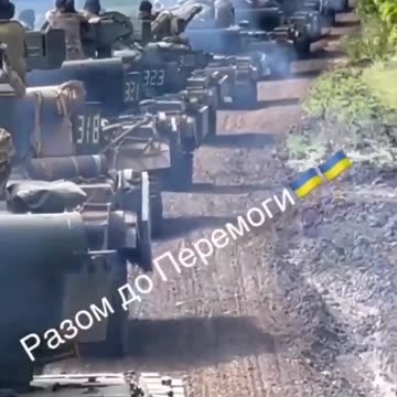 A column of Ukrainian tanks is preparing to roast the occupiers