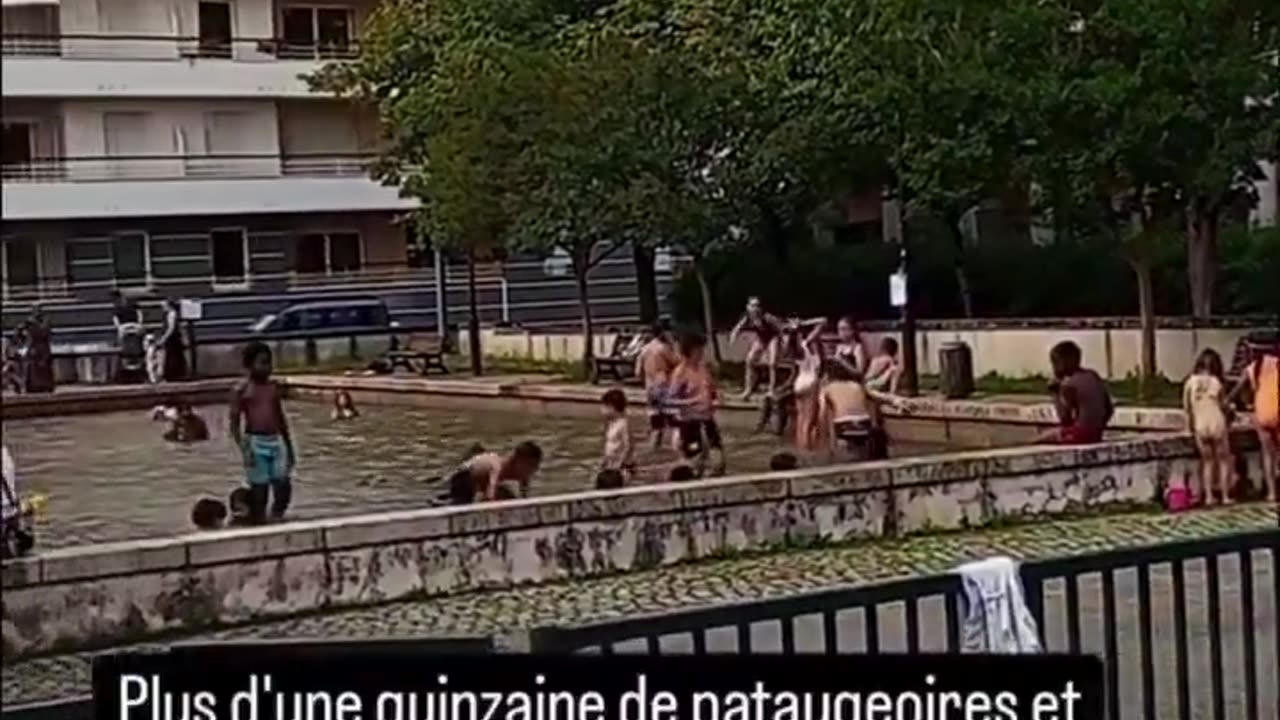 A park pool in Nantes, France, was invaded by immigrants. In some cities of