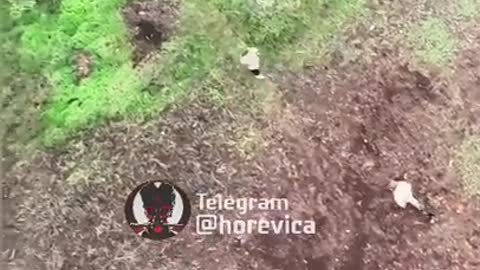 Ukrainian drone chasing Russian soldiers