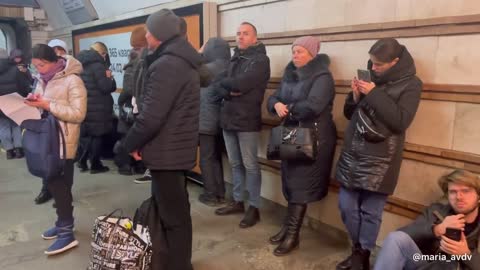 People shelter in Kyiv metro stations as strikes warned