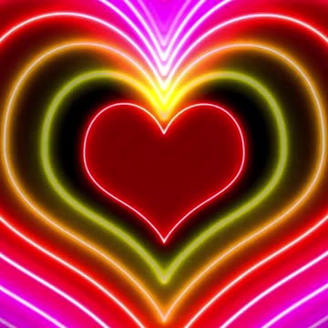 764. Colorful Neon Hearts Love Screen
