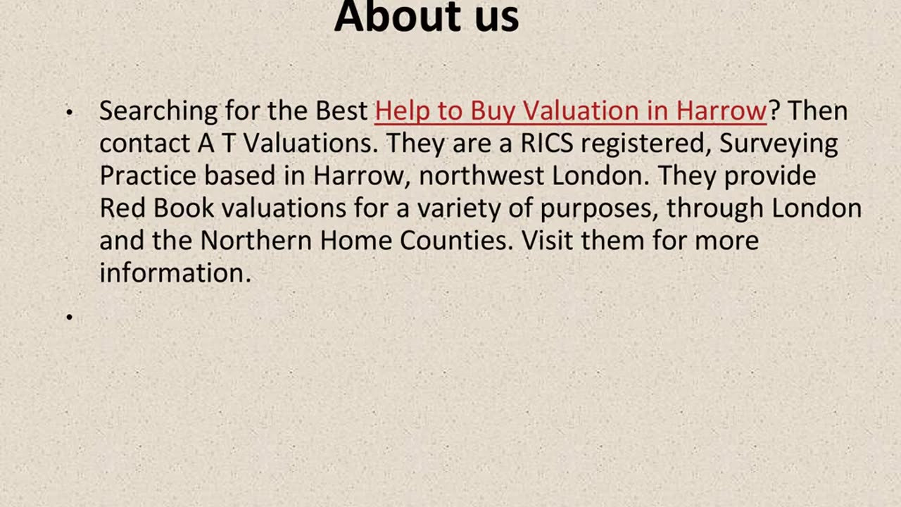 Best Help to Buy Valuation in Harrow.