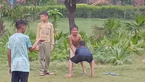 Children's Playing in the Rain