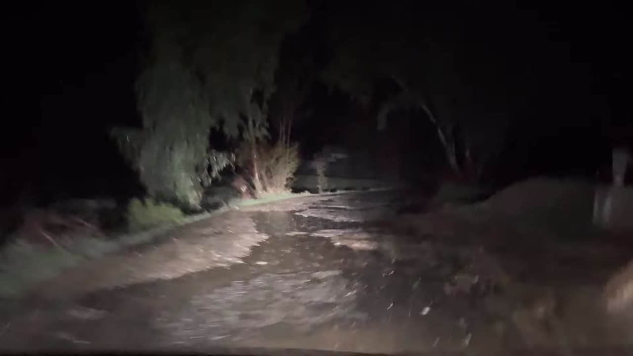 Driving on the ghost road at night in extremely heavy rain and storm part X