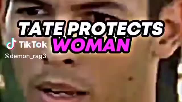 Andrew protects a lady