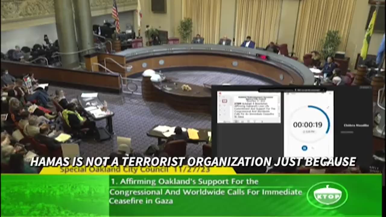 Public Reaction in Oakland when city council tried to insert language condemning Hamas