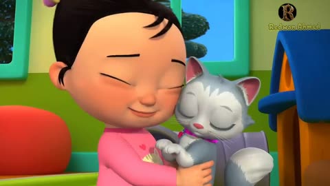 Moom dad and baby animals kids video