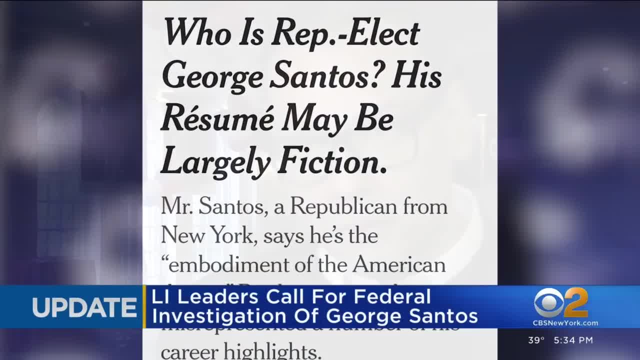 Leaders call for federal investigation into Congressman-elect George Santos