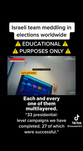 ISRAEL TEAM MEDDLING IN ELECTIONS WORLDWIDE 🌐