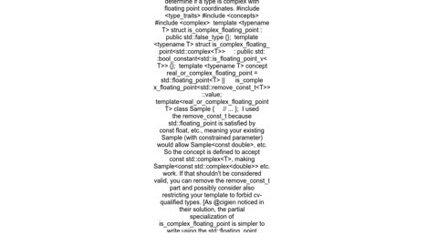 C++20 concept for complex floating point types