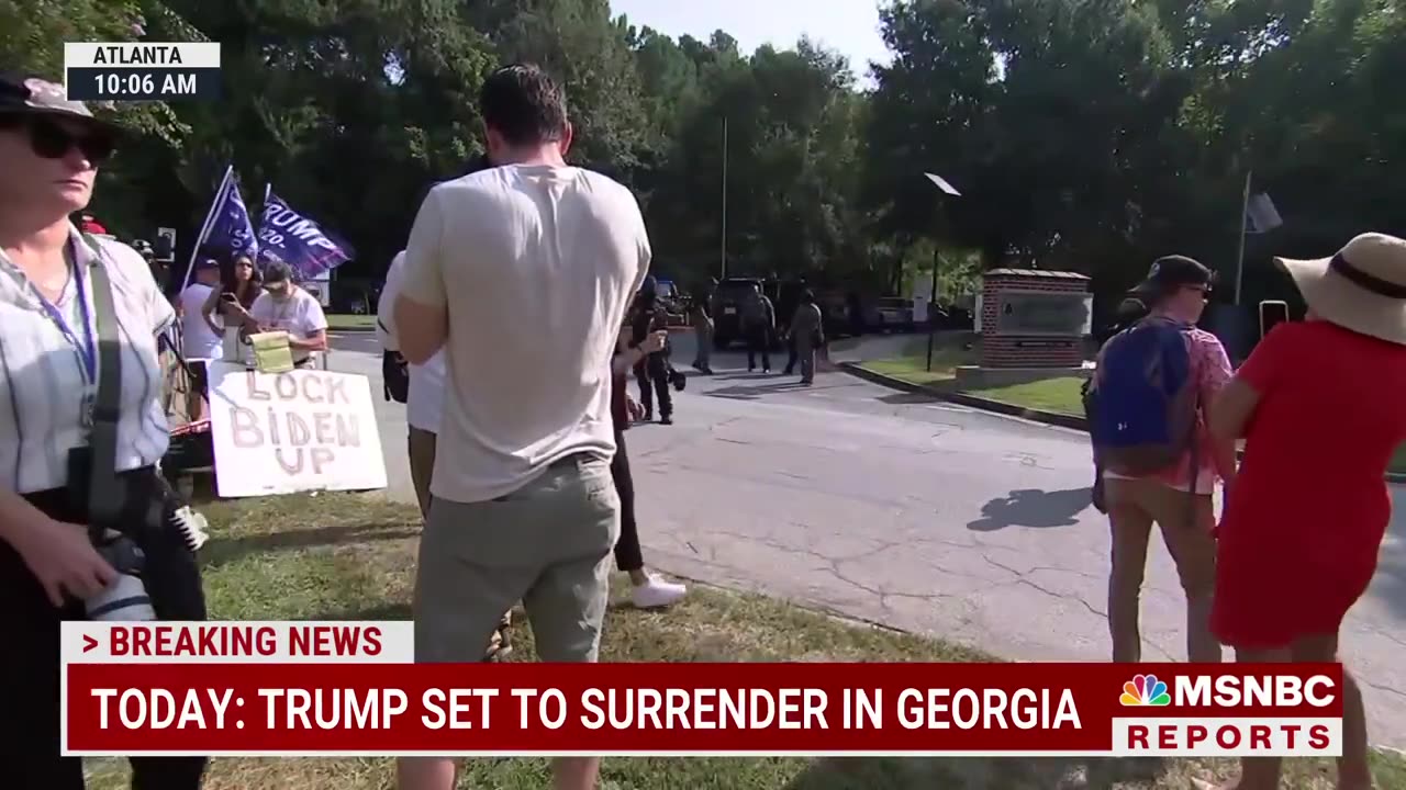 Awaiting the historic surrender of former President Donald Trump