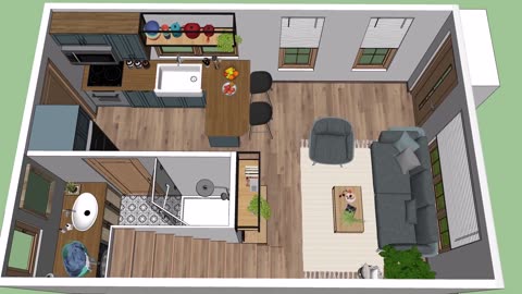 4 x 6 Meter House with Loft ( 258 Sqft )