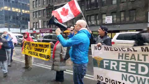 Outside CANADIAN CONSULATE NYC 2/22/22 to support Canadian Truckers!!