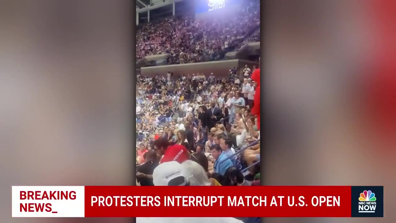 Climate protesters interrupt match at U.S. Open, including one who glued feet to