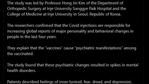 MSM breatkthrough reported Bombshell study confirms Covid 'vaccines' alter human behaviour