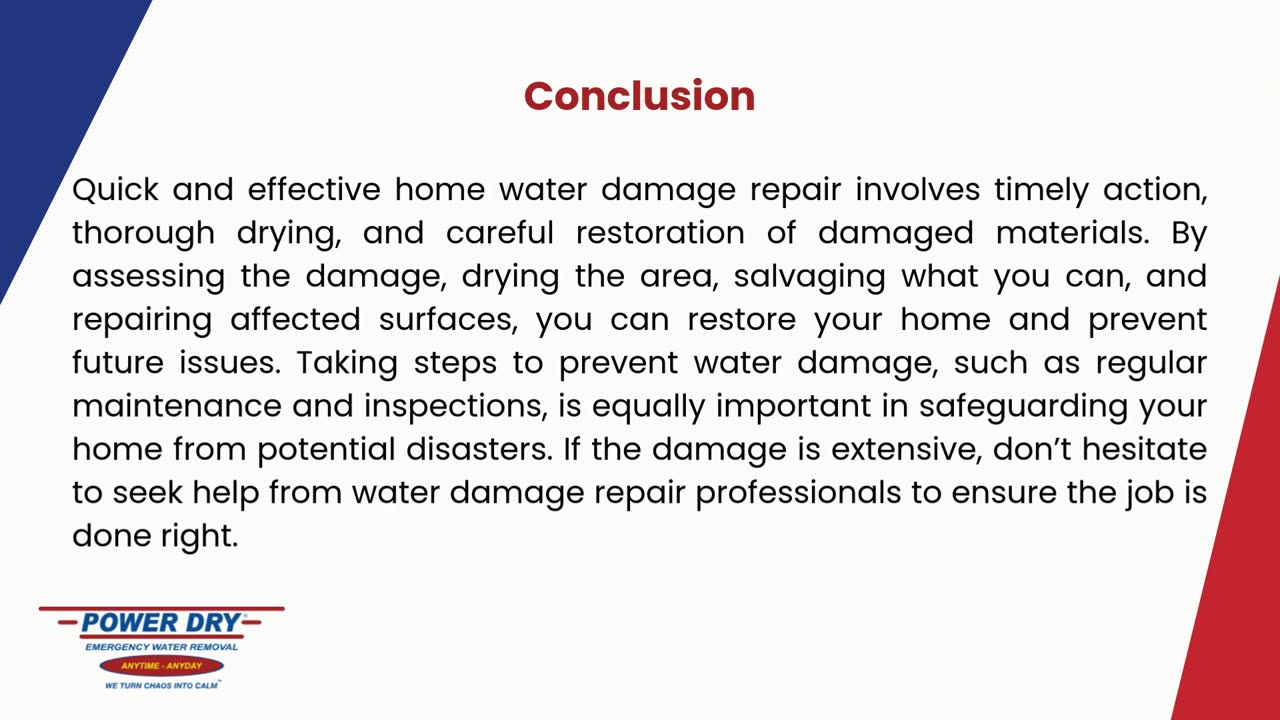 Fast and Reliable Water Damage Repair