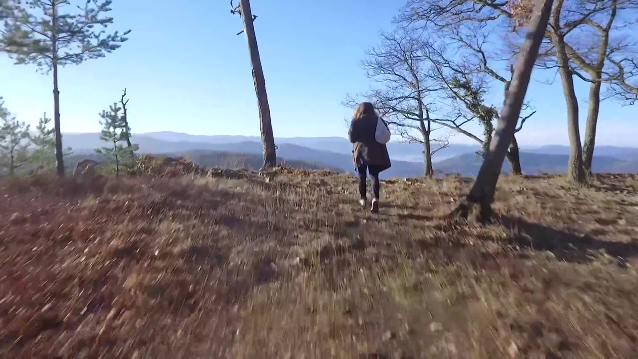 Hiking on mountain top