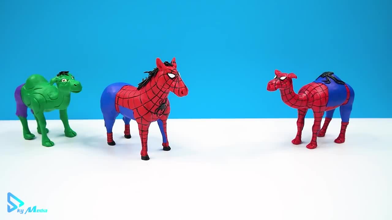 DIY horse mod Superheroes Spider man and Captain America with clay 🧟 Polymer Clay Tutorial