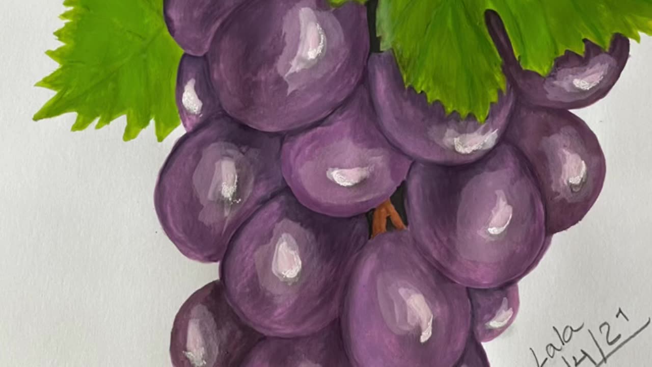 Painting grapes 🍇 ||follow me on YouTube || fyp ||rumbleart||