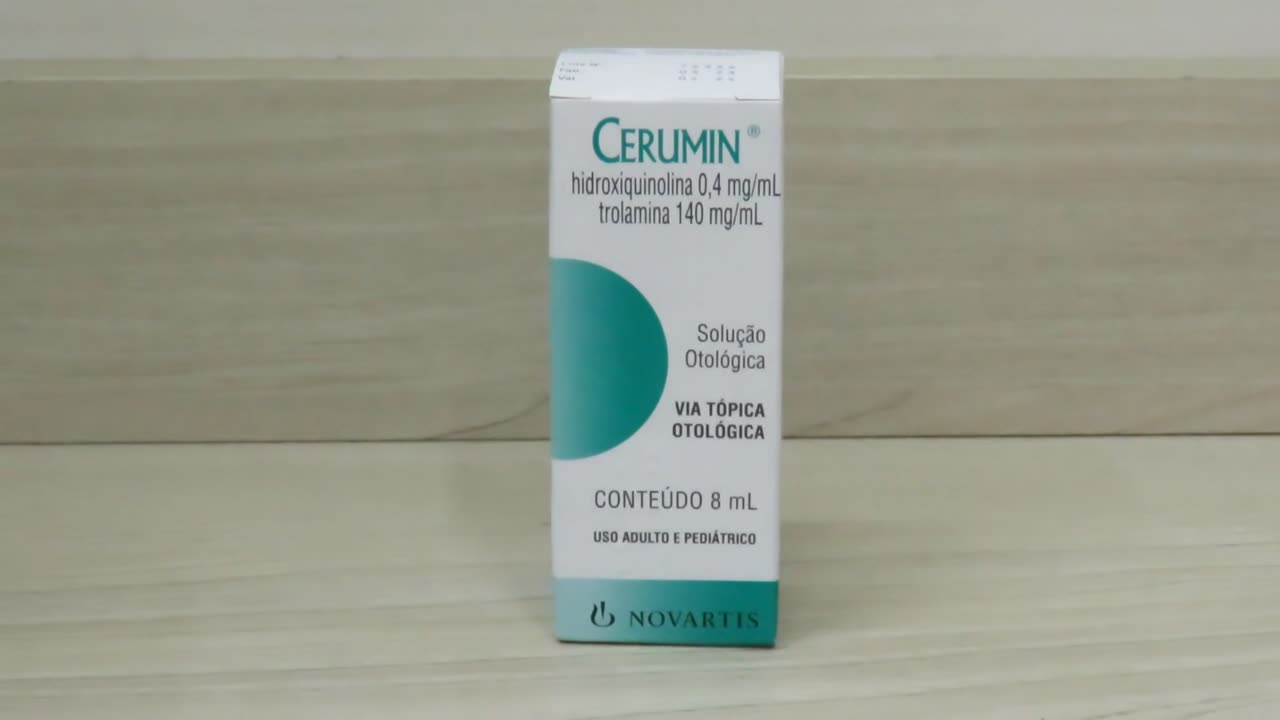 Cerumin Hidroxiquinolina 0,4mg/ml + Trolamina 140mg/ml Solução Otológica 8ml