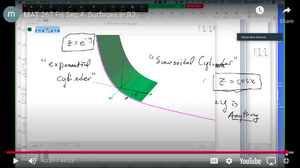 MAT 272 Tu Sep 7: Surfaces in R3