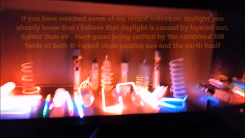 Sunlight vs daylight - the noble gases and their interaction with the tesla coil in the sky