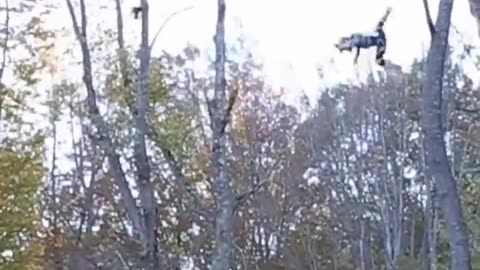 He kicked off a tree to save himself 😱😳