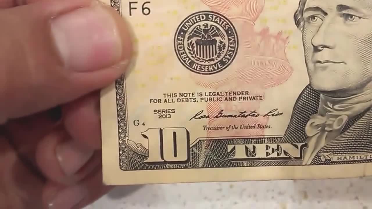 The government Don't want you to know: Hidden message on 10 dollar bill